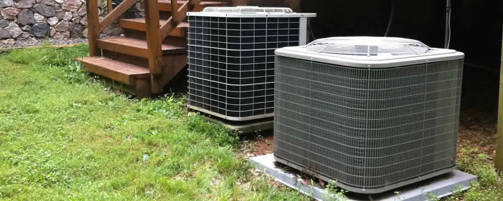 Heat pump installation and service units outside a home in Nashville, TN
